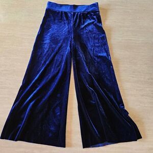 Weissman blue crushed velvet child medium dance pants lyrical tap jazz costume